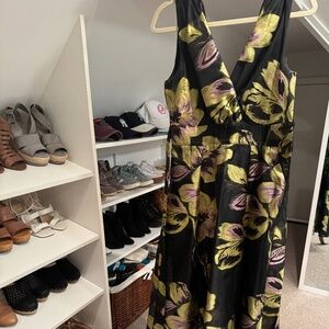 Eva Franco Black Floral Dress Size 2
